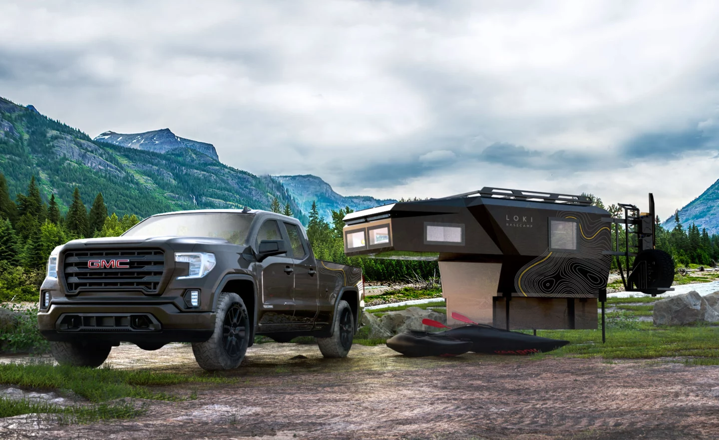 The Loki Basecamp Falcon can also be used as a standalone shelter, freeing the truck to journey without the weight and bulk of a camper