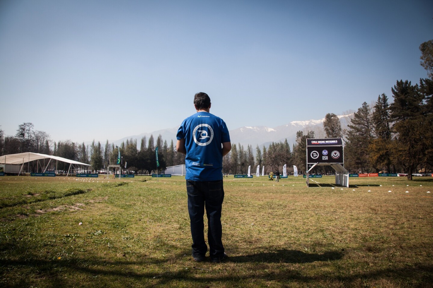 A pilot gets some practice in at Chile's drone nationals
