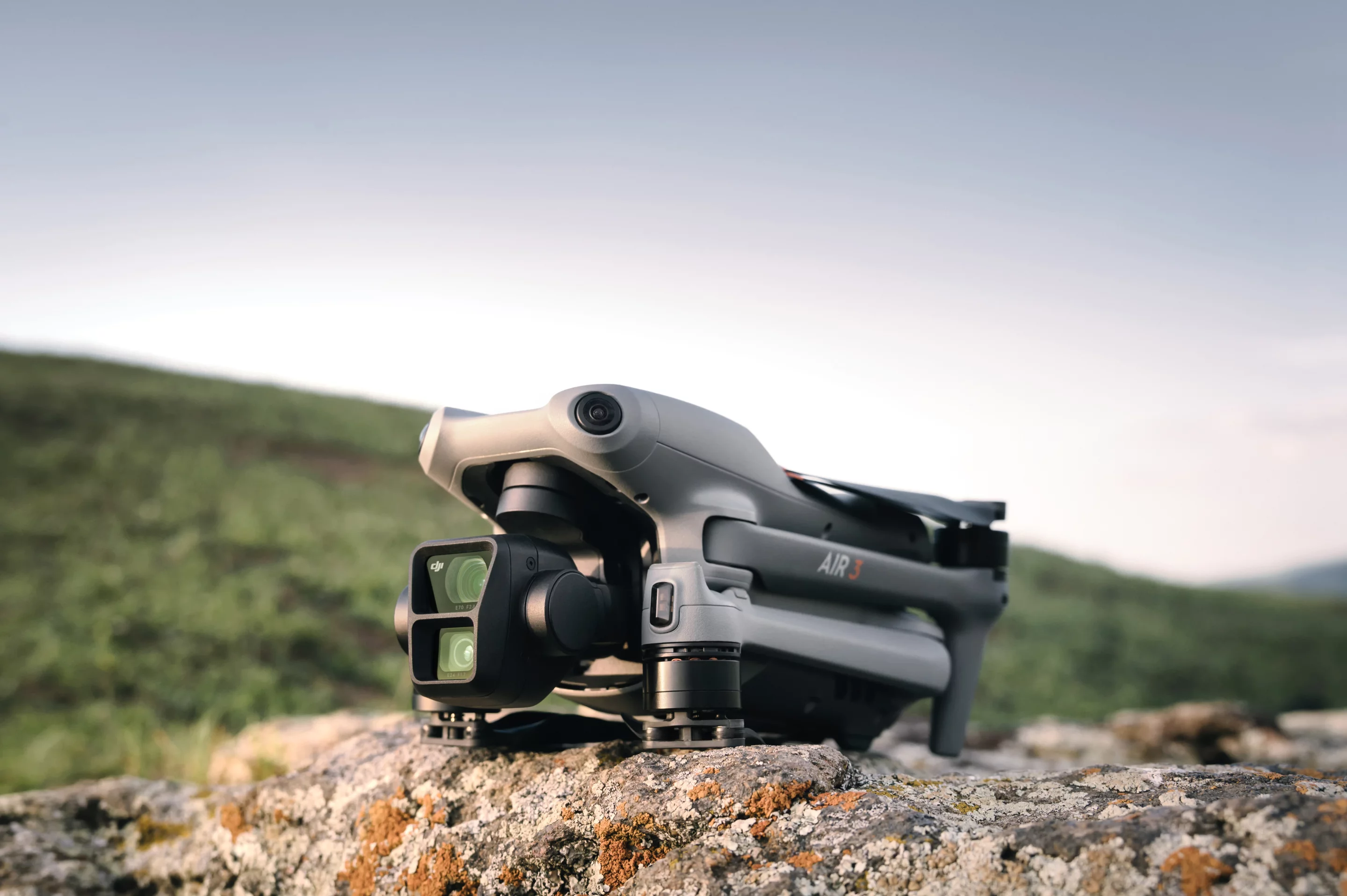 The DJI Air3 collapses down to 207 x 100.5 x 91.1 mm for transport in a backpack