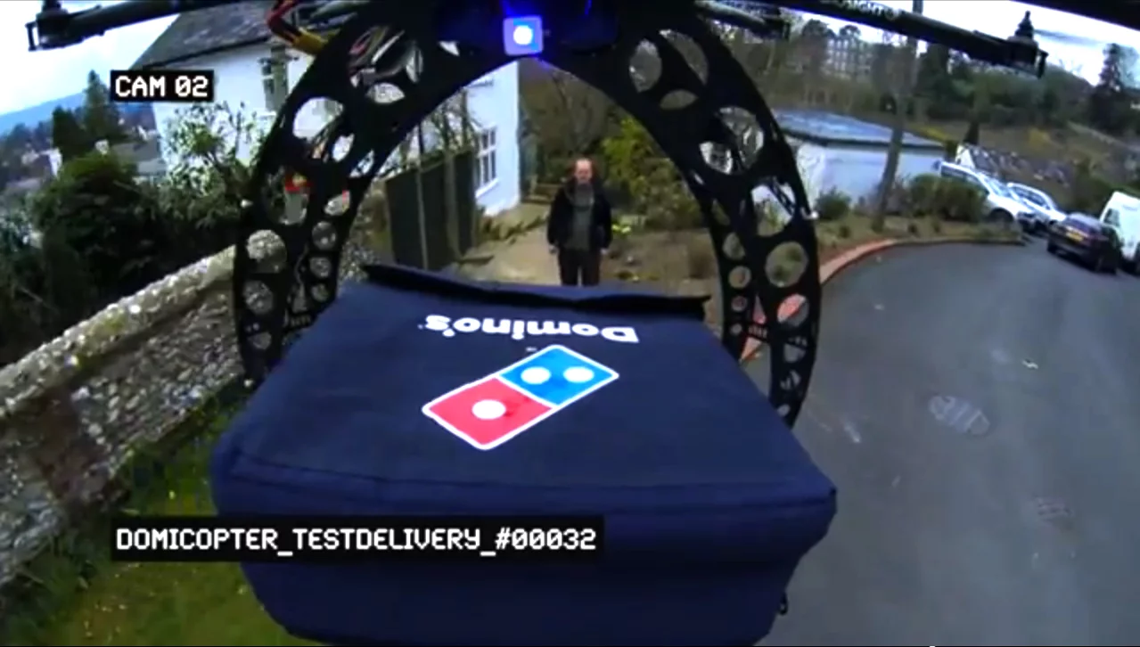 Domino's UK's DomiCopter will not likely see urban action any time soon, but gives a taste of a possible pizza delivery future