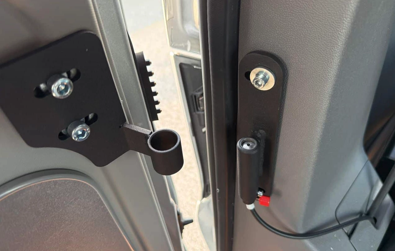 At first we thought the "Bear Lock Security System" was some type of fortification to turn the camper van into a rolling bear-proof strongbox, but it's really an anti-theft system to prevent keep human thieves out
