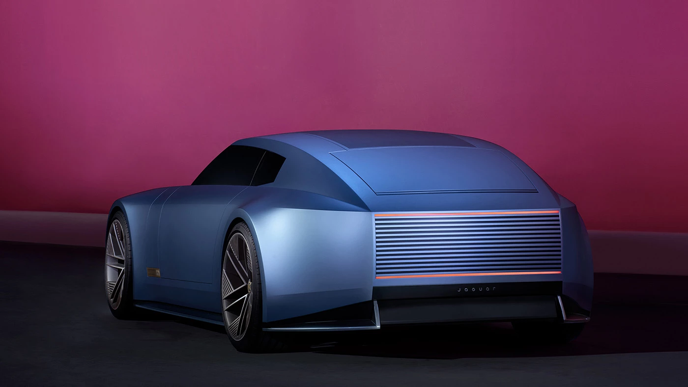 The Type 00's clean bodywork culminates in a bold version of the strikethrough horizontal pattern at the rear end