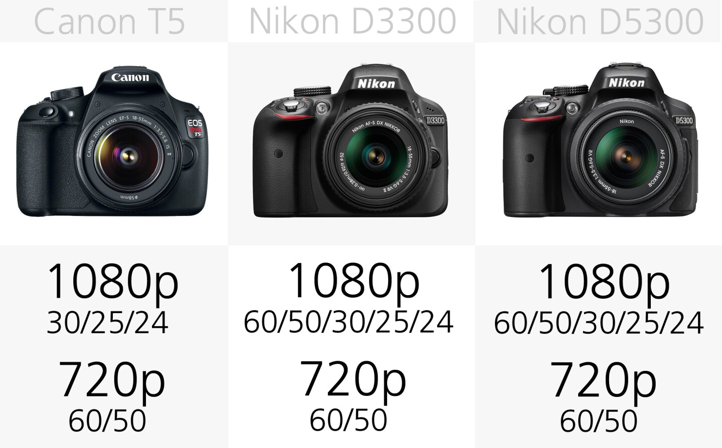 All of the DSLRs in our comparison are capable of shooting Full HD 1080p video