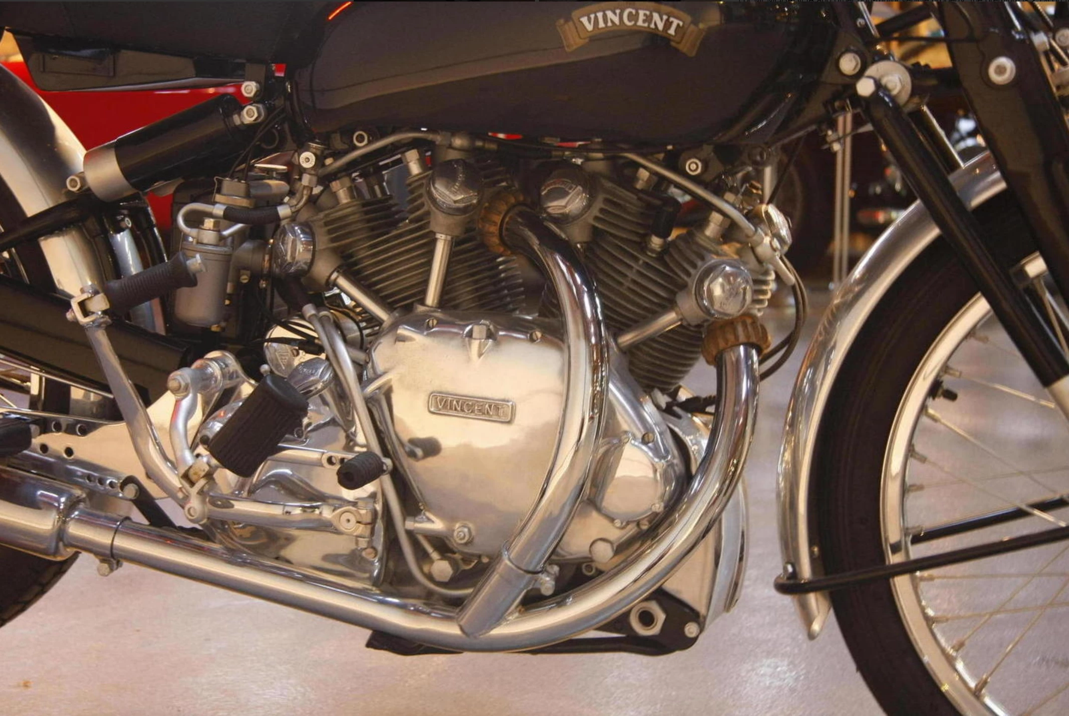 One of only 15 ever produced, this 1950 Vincent Series C White Shadow was sold for US$111,150 at the Quail Motorcycle Gathering in May, 2009. A complete restoration and return to absolute originality ensued, resulting in the bike fetching US$224,250 at auction on January 9, 2015.
