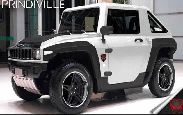 The Electric Hummer rides on a high-grade steel chassis