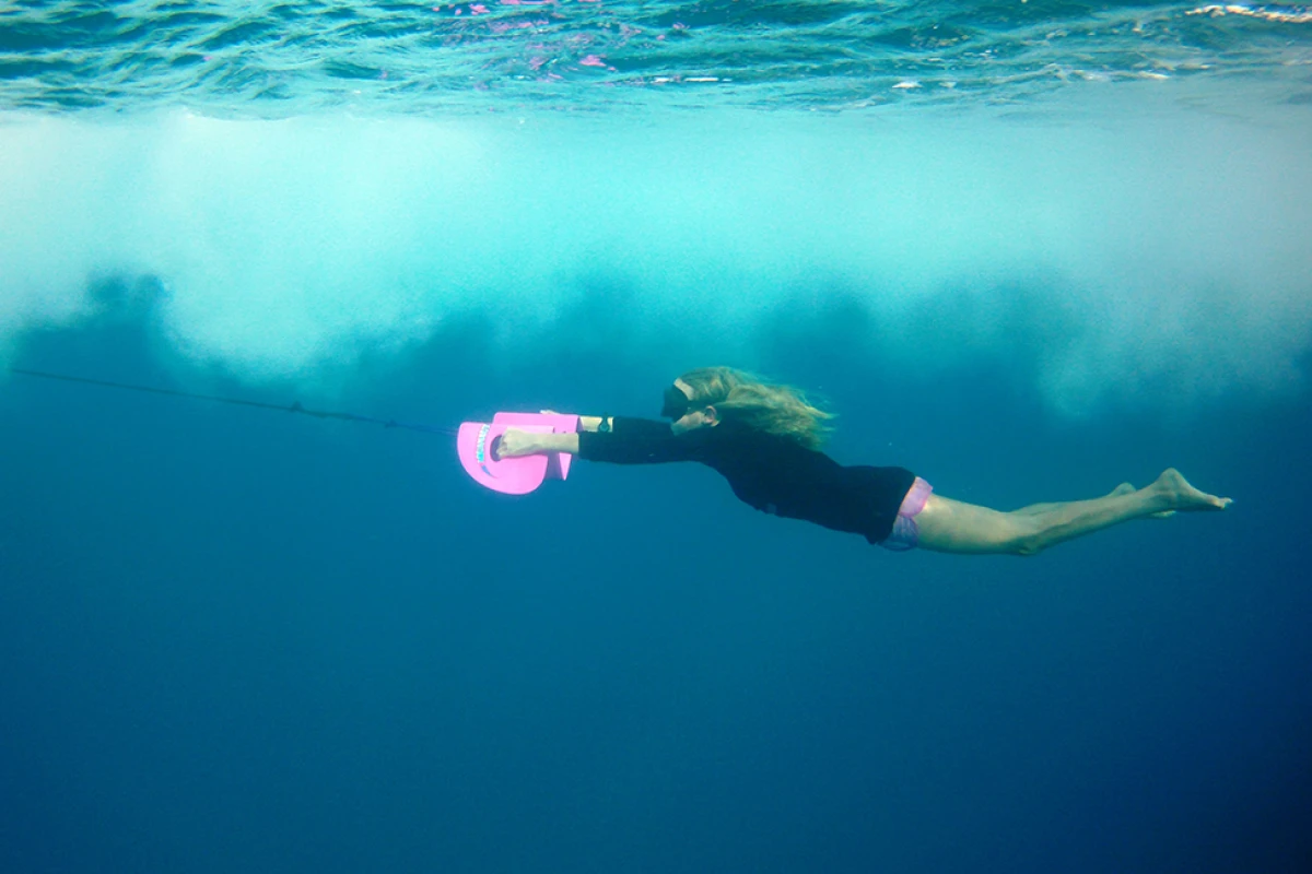 With the help of a tow vessel, the Nautboard makes it easier to swim with a dolphin-like motion