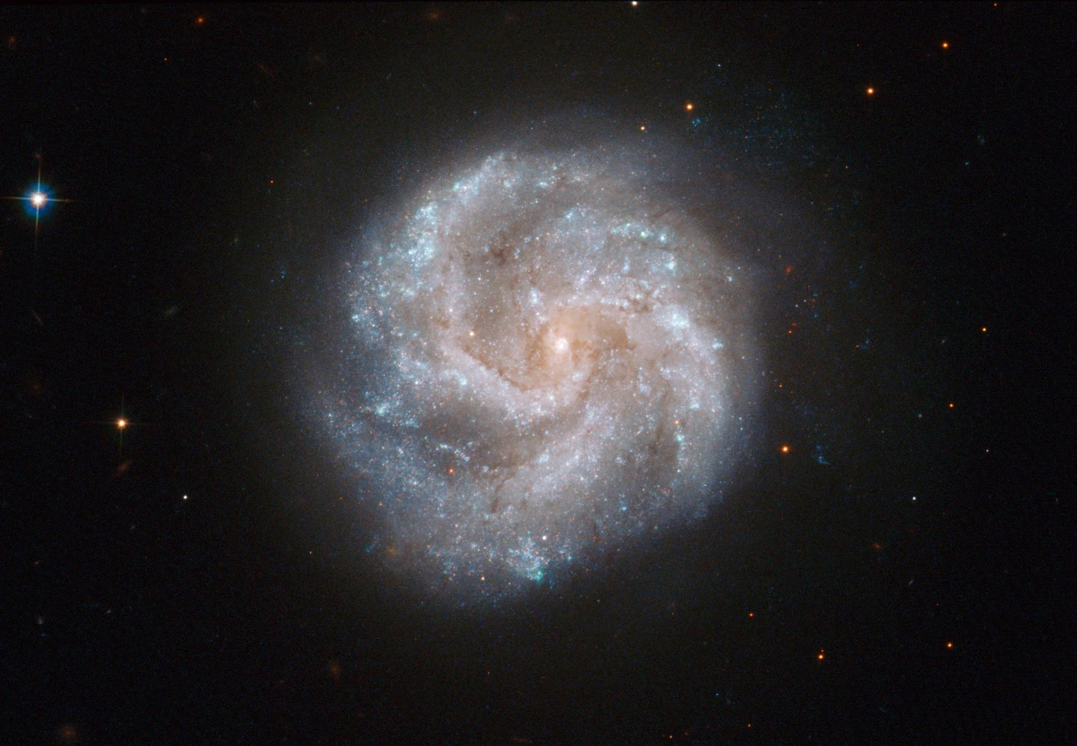 IC 391 lies about 80 million light-years away in the constellation of Camelopardalis (the Giraffe) in the far northern part of the sky. The British amateur observer William Denning discovered it in the late nineteenth century, and described it as faint, small and round