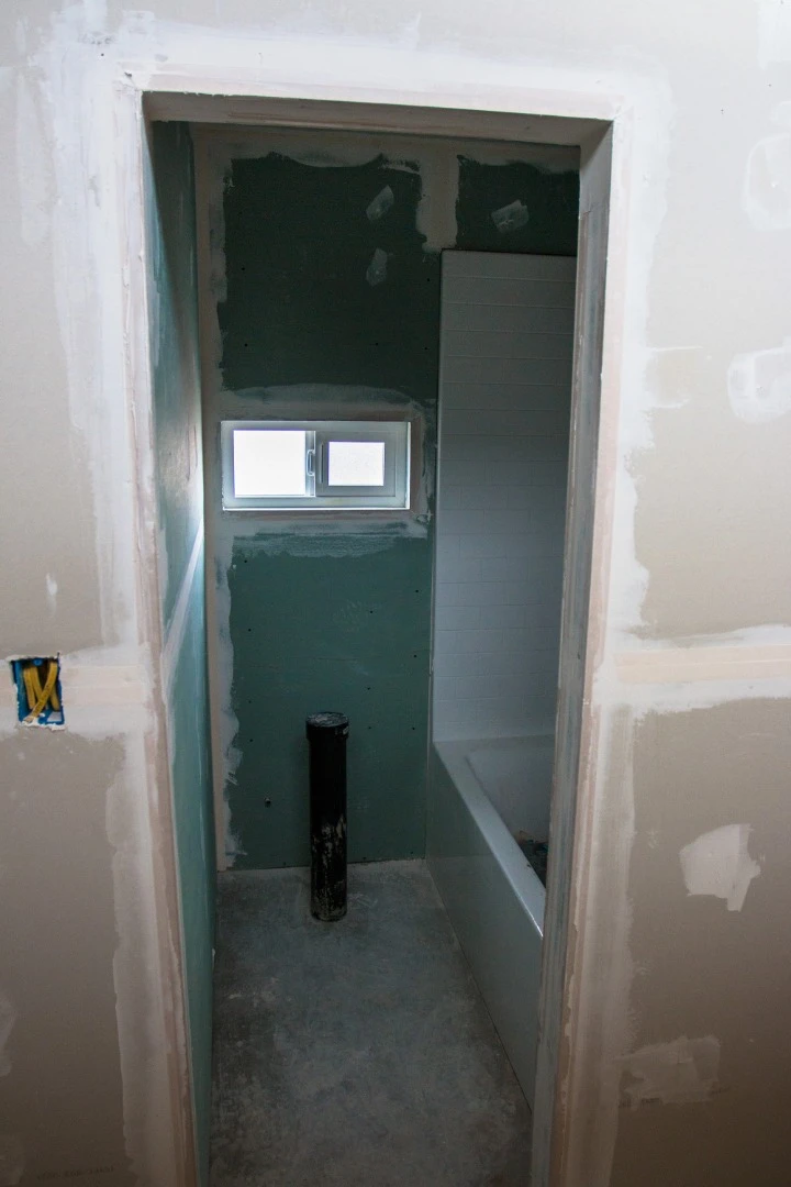 The master bathroom, still under construction.