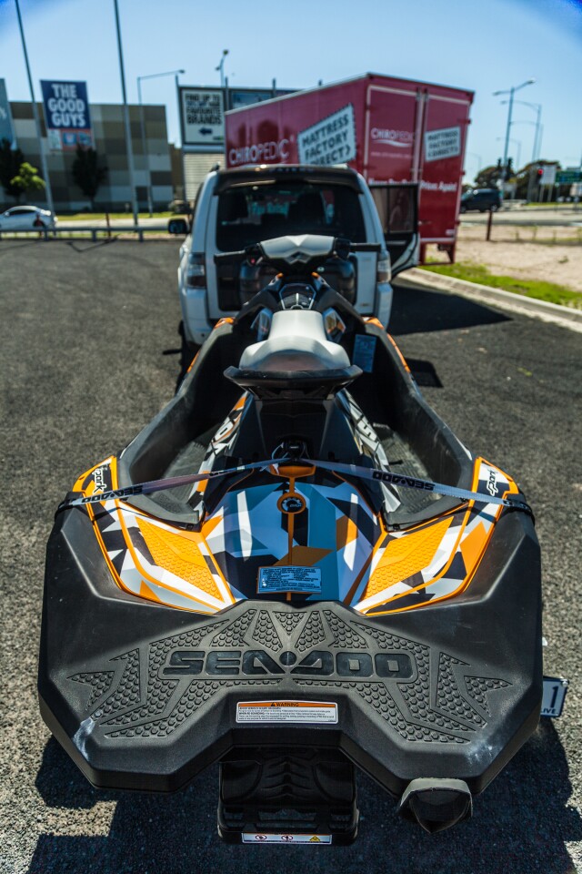 The Sea-Doo Spark on its small trailer (Photo: Loz Blain/Gizmag.com)