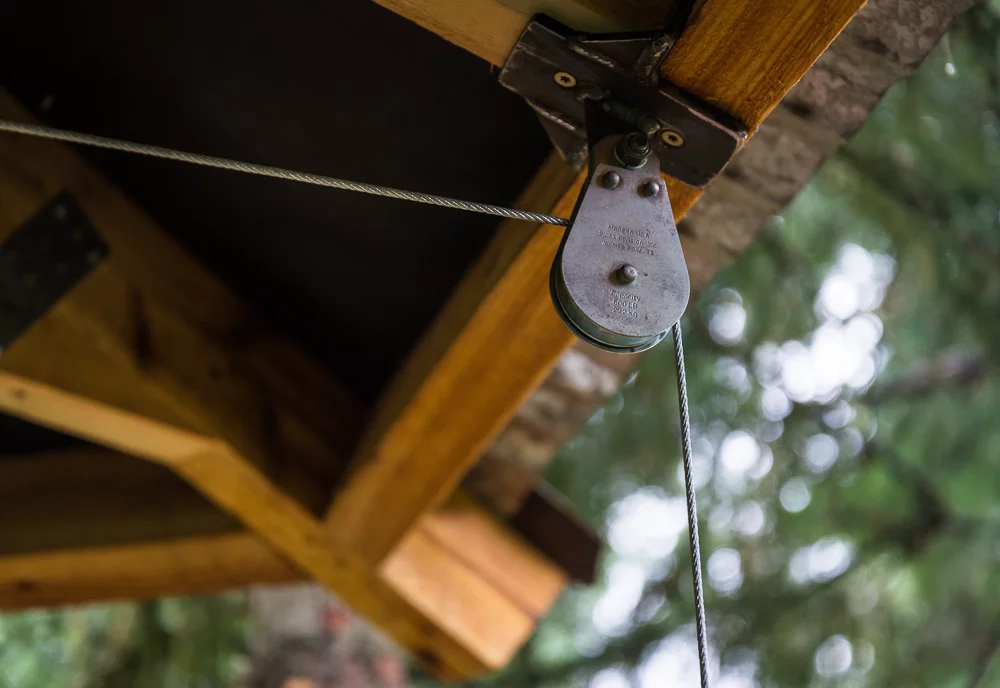 Schlussler's self-designed and built treehouse and bicycle elevator system (Photo: Ethan Schlussler)