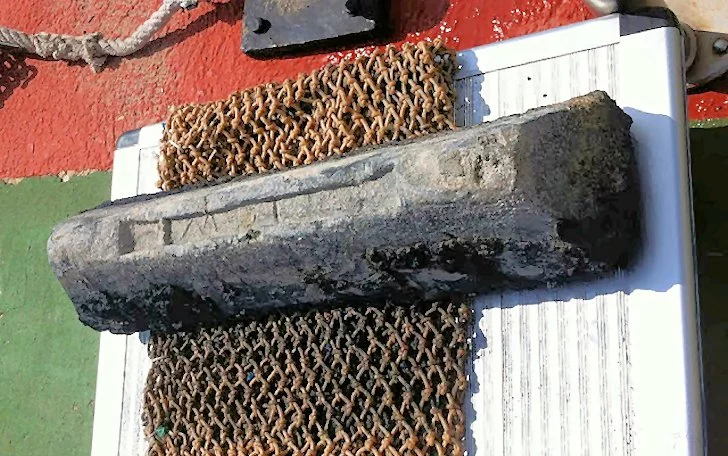 Roman lead ingot from the Bou Ferrer shipwreck (Photo: Directorate-General de Cultura, Alicante, Spain)