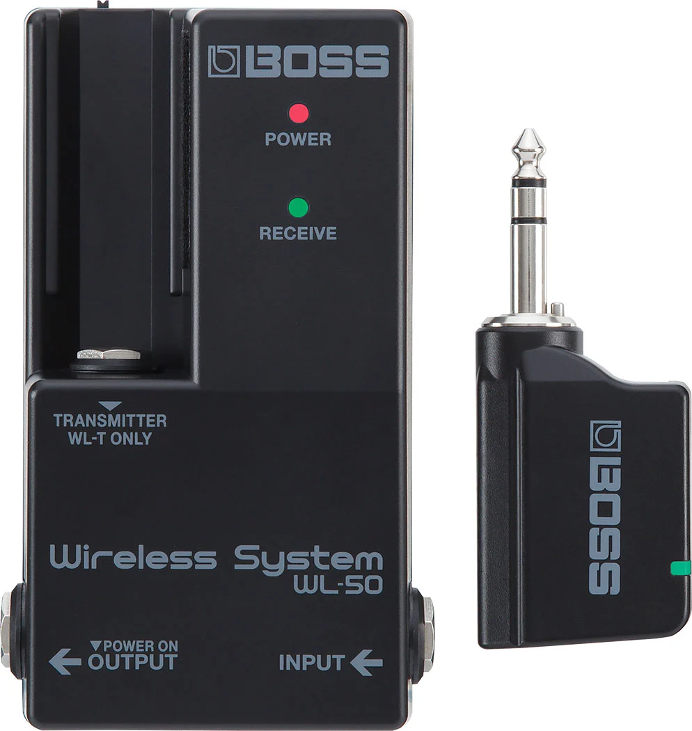 Docking the WL-50 transmitter (right) into the receiver dock (left) automatically establishes a wireless connection