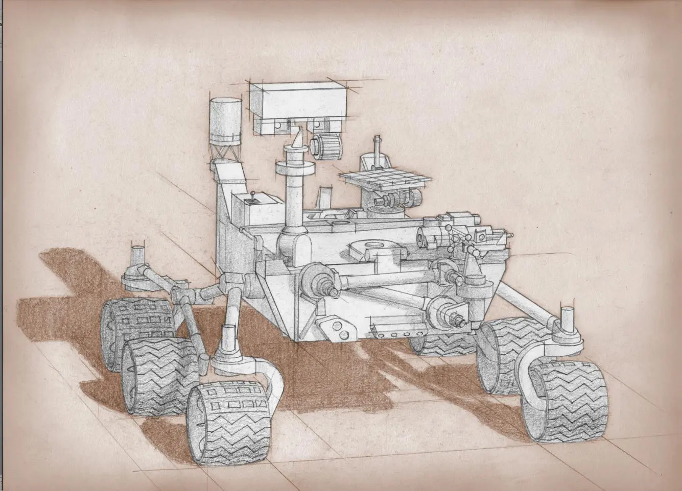 Sketch of Mars 2020 (Image: NASA)