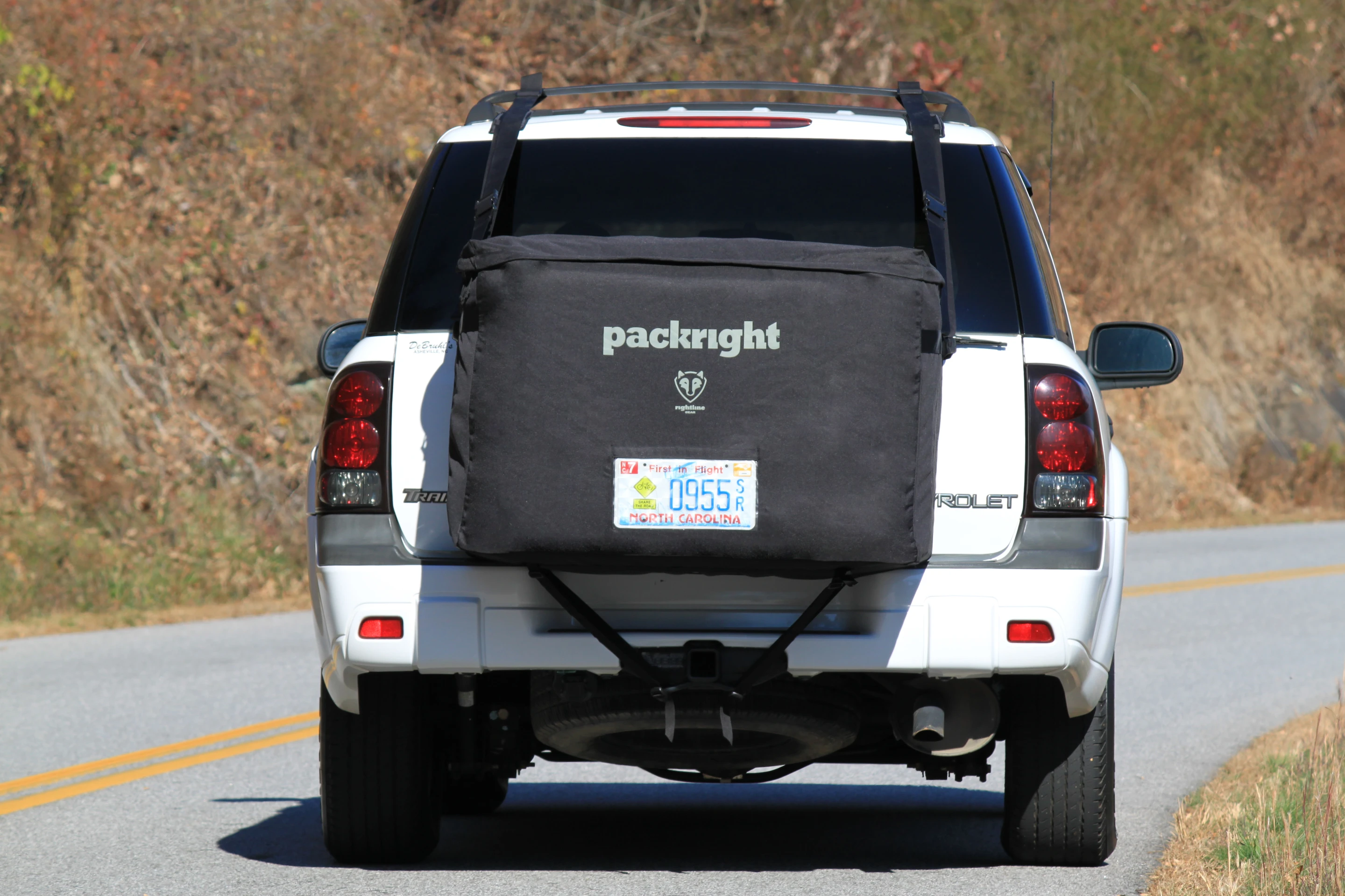 The Saddlebag has an integrated license plate holder