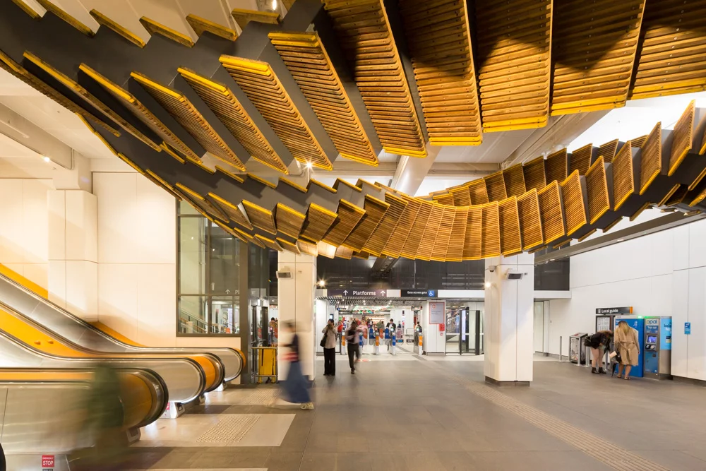 Wynyard Station's four wooden escalators were first installed in 1931 and were finally replaced earlier this year