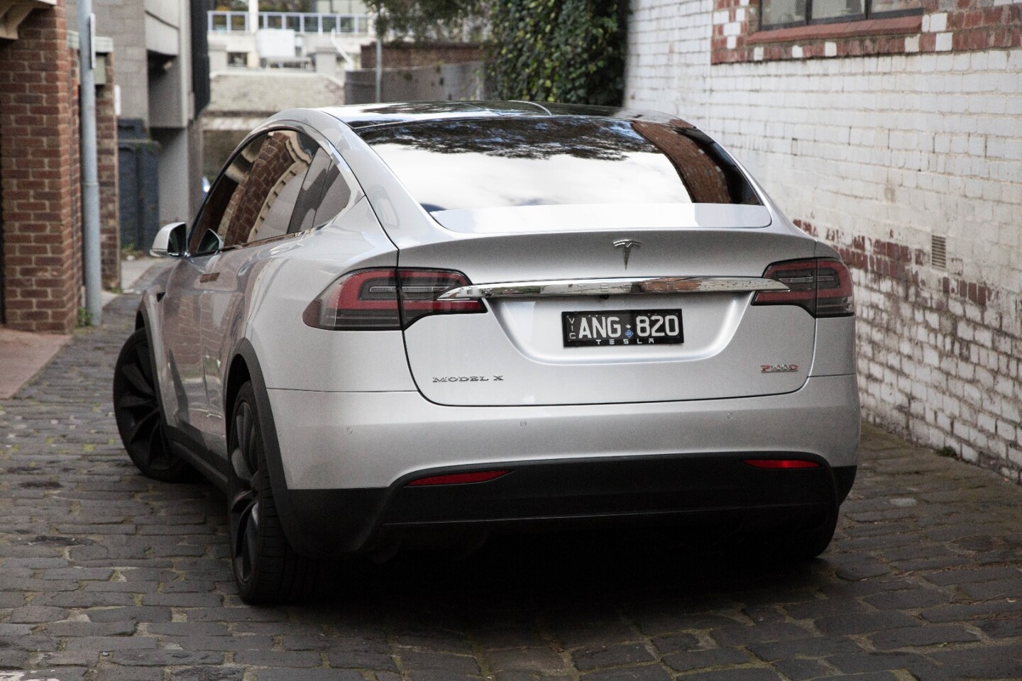 The liftgate on the Model X reveals a relatively spacious boot