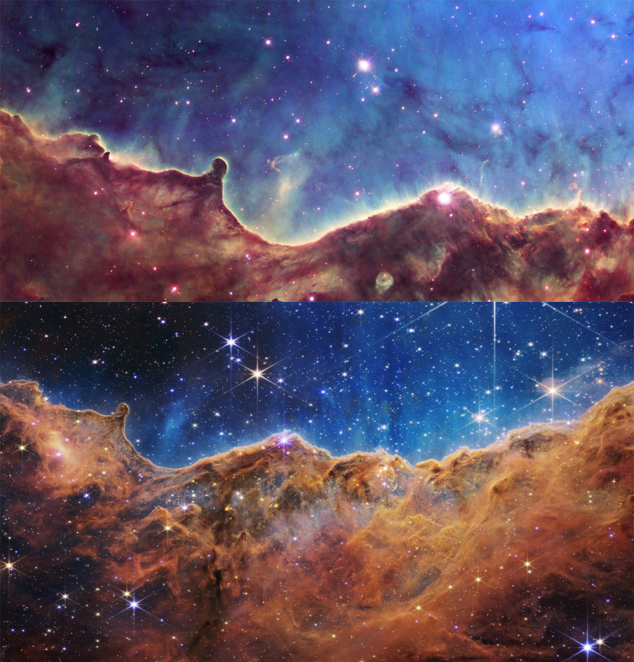 James b vs Hubble Sidebyside comparisons highlight visual gains