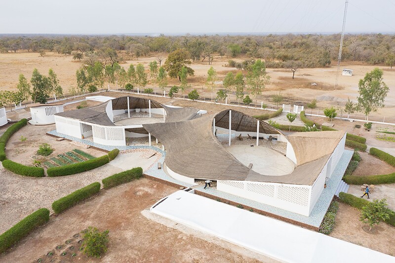 The figure-eight roof-line of Thread: Artists’ Residence and Cultural Center