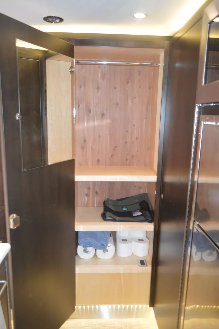 The EarthRoamer XV-LTS offers a variety of wood cabinet and closet space