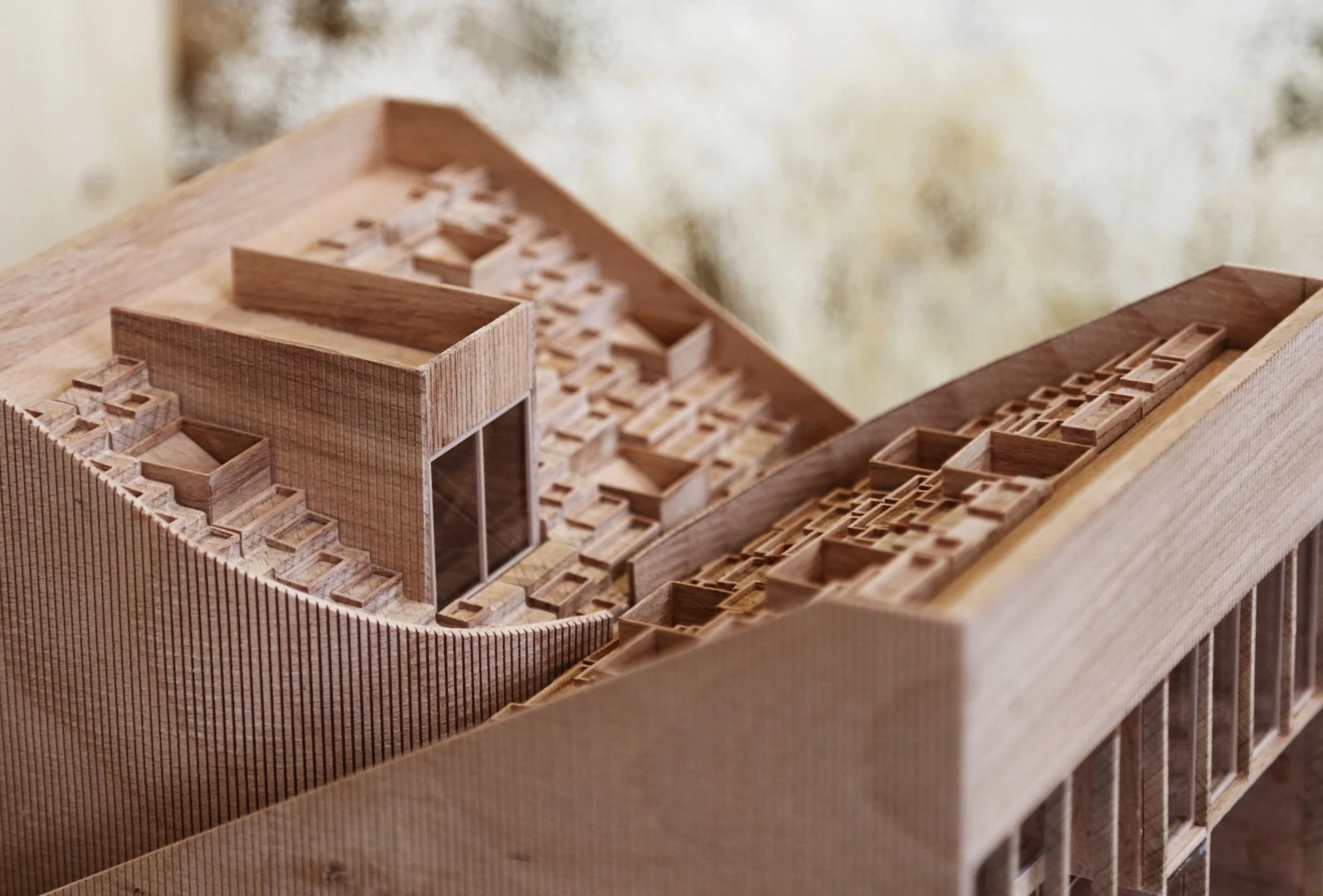 Rooftop view, Yin & Yang house model by Penda architects