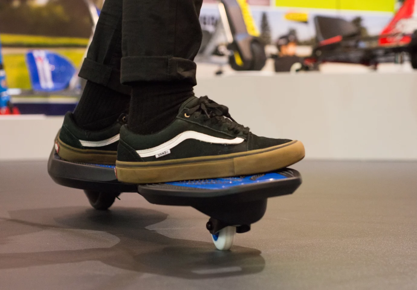 The Razor RipStik Electric features the traditional caster wheel at the front