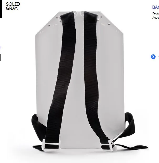 The Solid Gray backpack features a rigid foldable design, and is made from a single sheet of copolymer