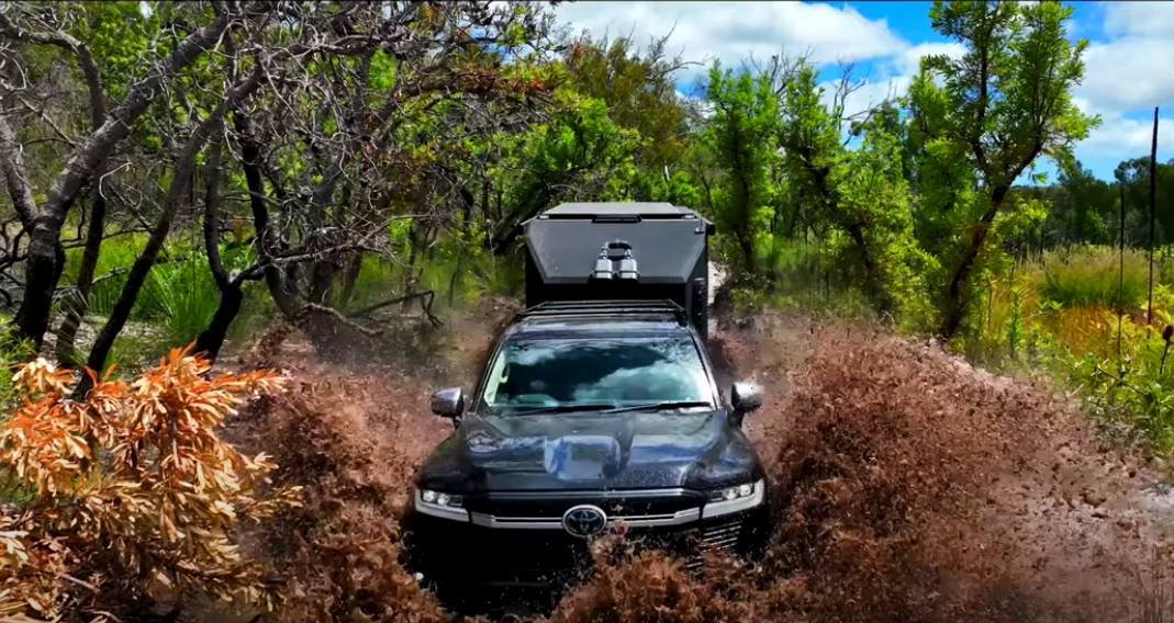 The Bruder EXP Stealth series follows its tow vehicle loyally through thick and thin