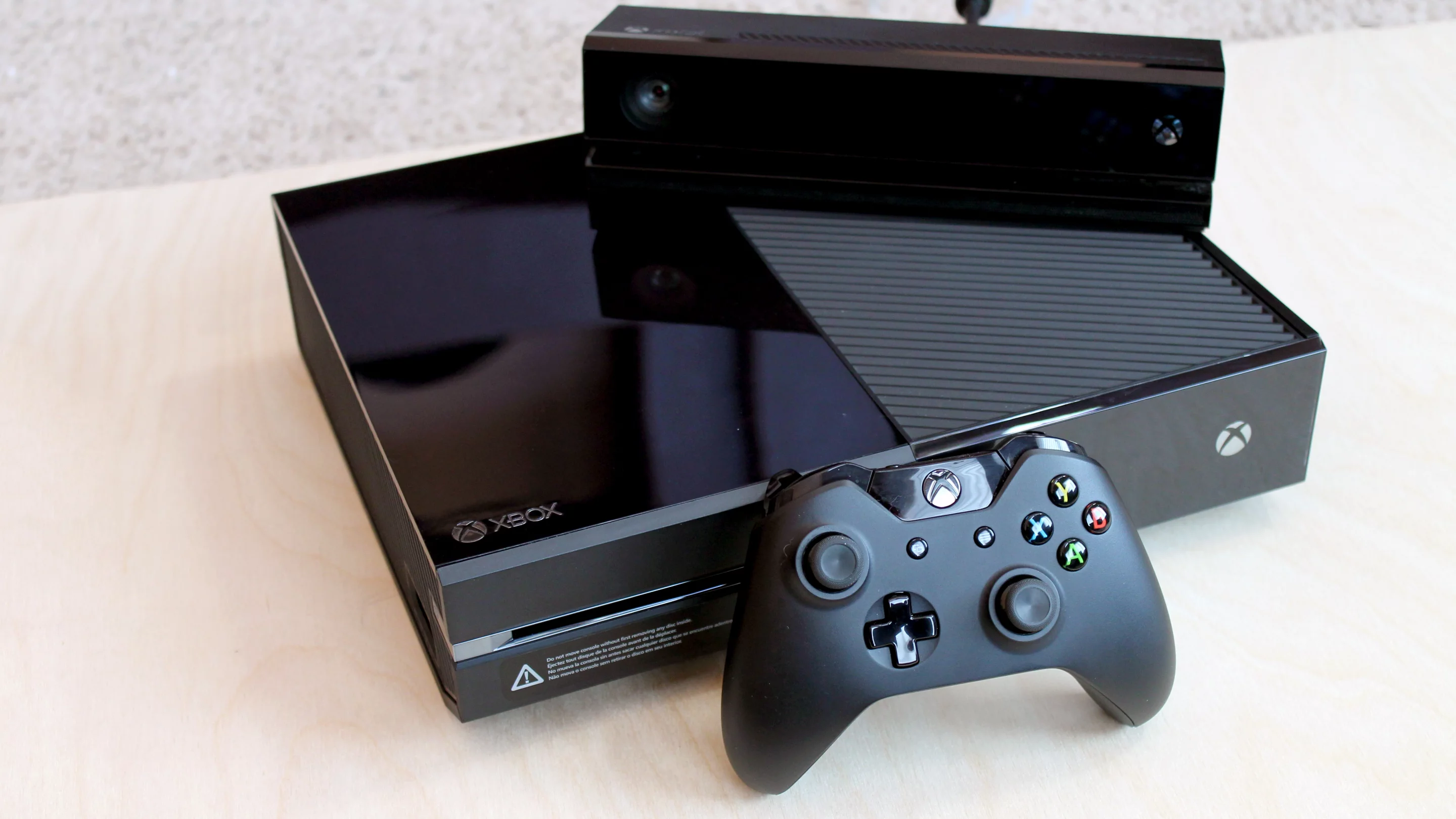 The Xbox One, with Kinect and controller