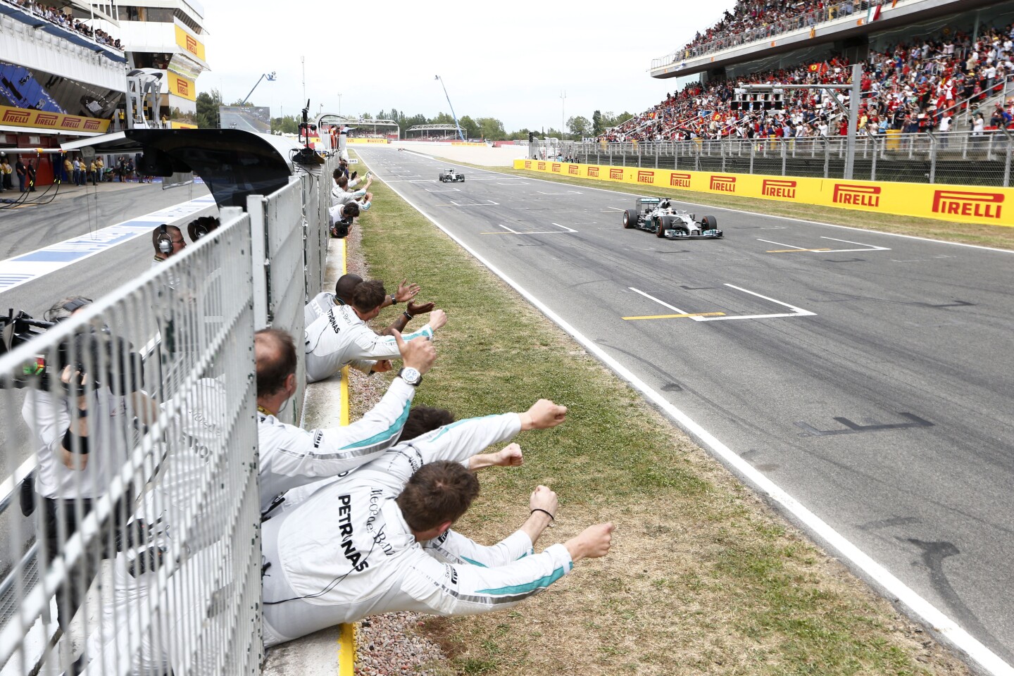 Mercedes-Benz Silver Arrows again triumphed in today's 2014 Spanish Grand Prix, finishing 1-2 for the fourth time in five races. If a $2 part hadn't malfunctioned in the first race of the year, it would have been five 1-2 finishes from five starts. Mercedes has led every lap of the season so far.