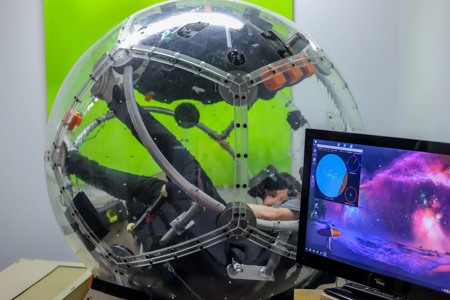 Eight360 founder Terry Miller says the extreme motion effects of the Nova ball actually help prevent VR motion sickness, by matching what you're seeing