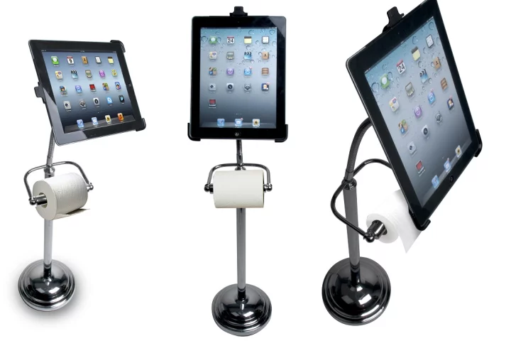 The Pedestal Stand for iPad could make toilet trips more fun by providing a hands-free platform for your tablet