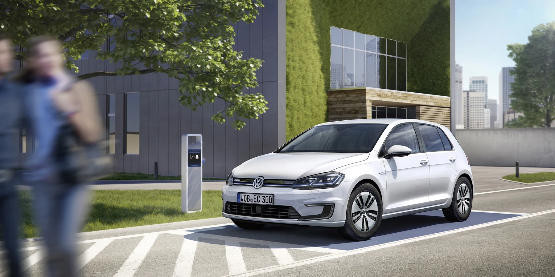 The 2017 VW e-Golf can be fully charged in six hours using a 7.2 kW on-board charger or up to 80 percent in one hour using a DC Fast Charger