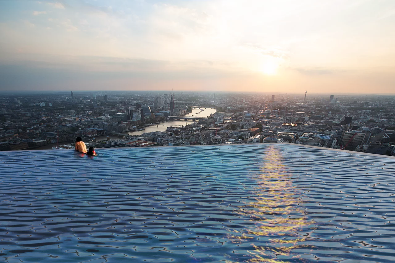 London may soon be host to a swimming facility that is as weather-defying as it is death-defying