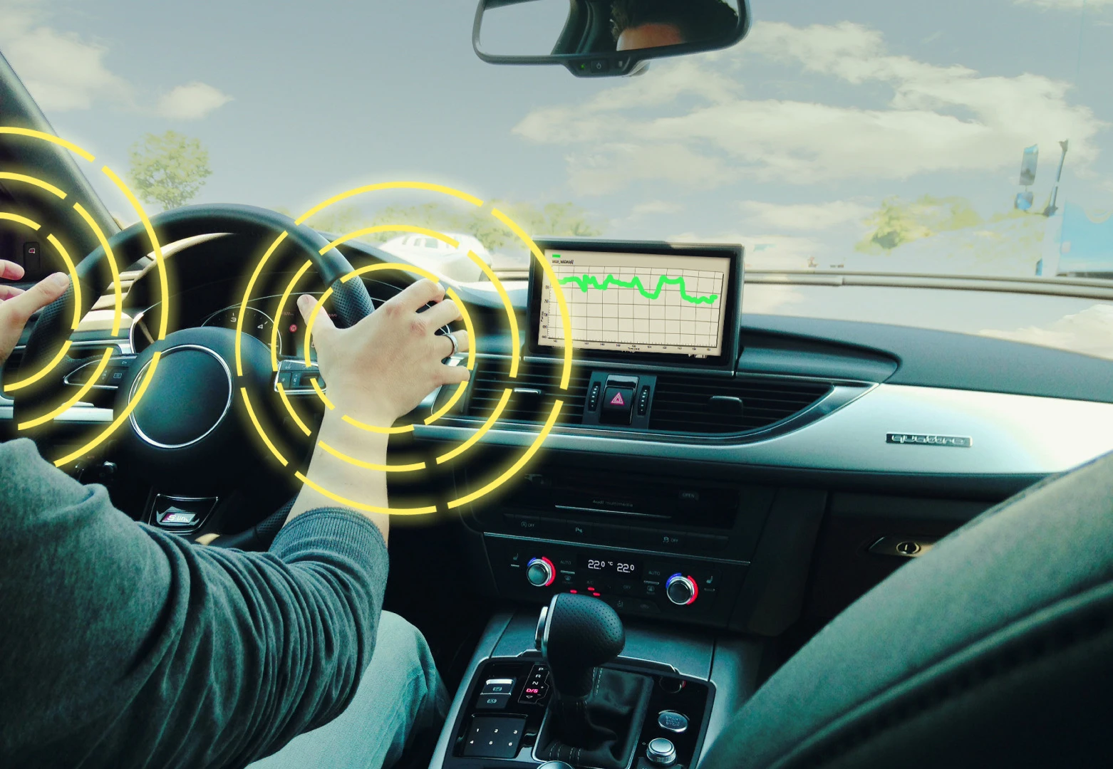 The system lets drivers know when their grip lessens or their hands stop moving on the wheel