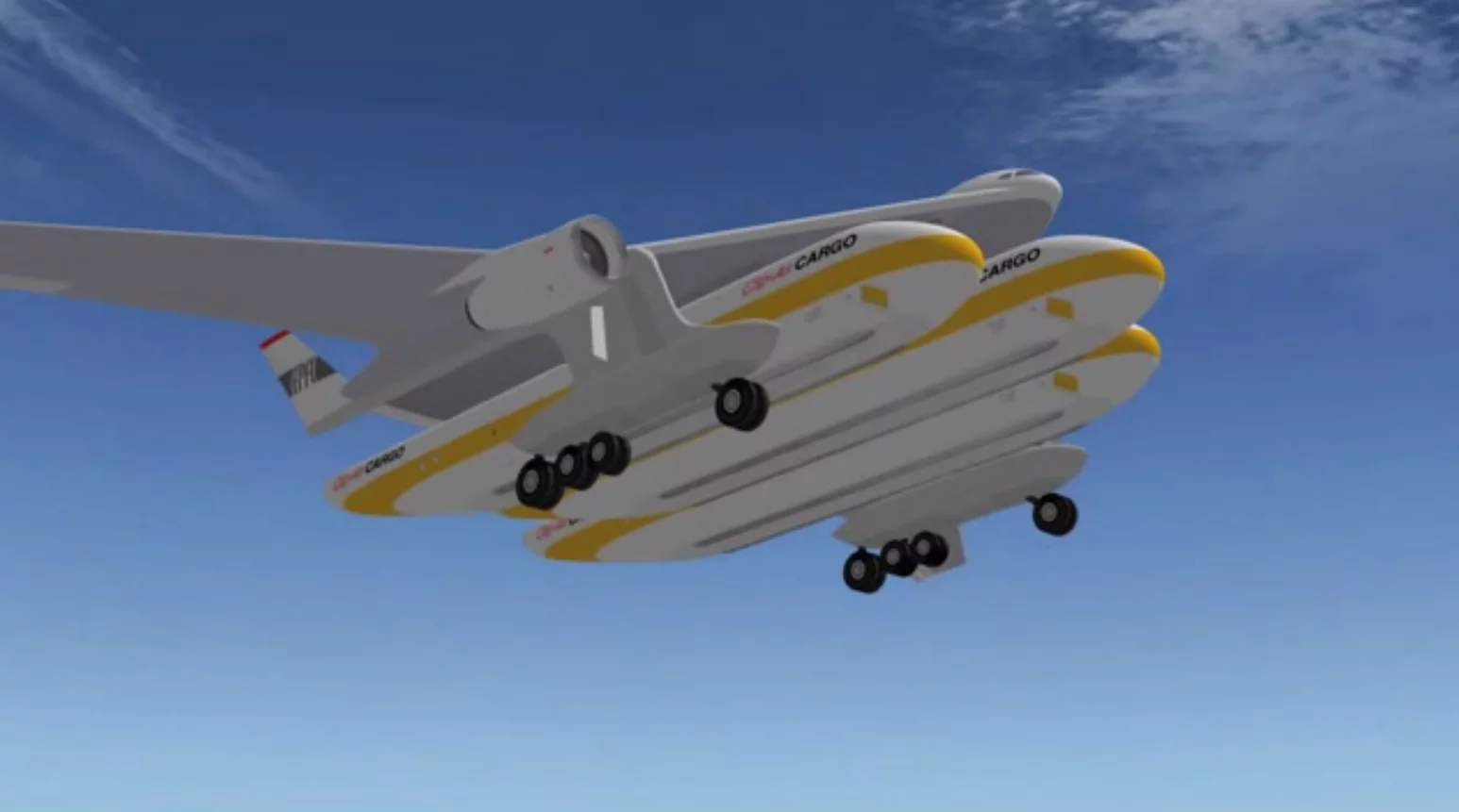 The flying wing's landing gear