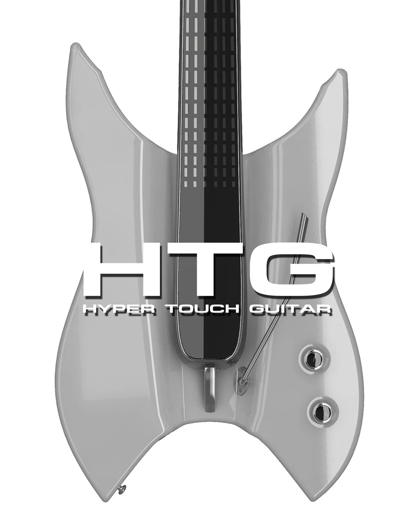 The Hyper Touch Guitar's neck and pick zone features a capacitive touchscreen interface