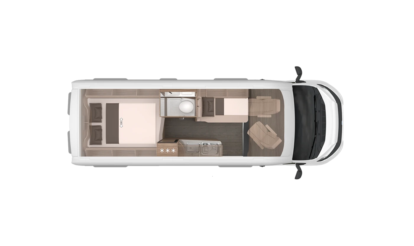 Knaus Boxlife 630 ME night floor plan