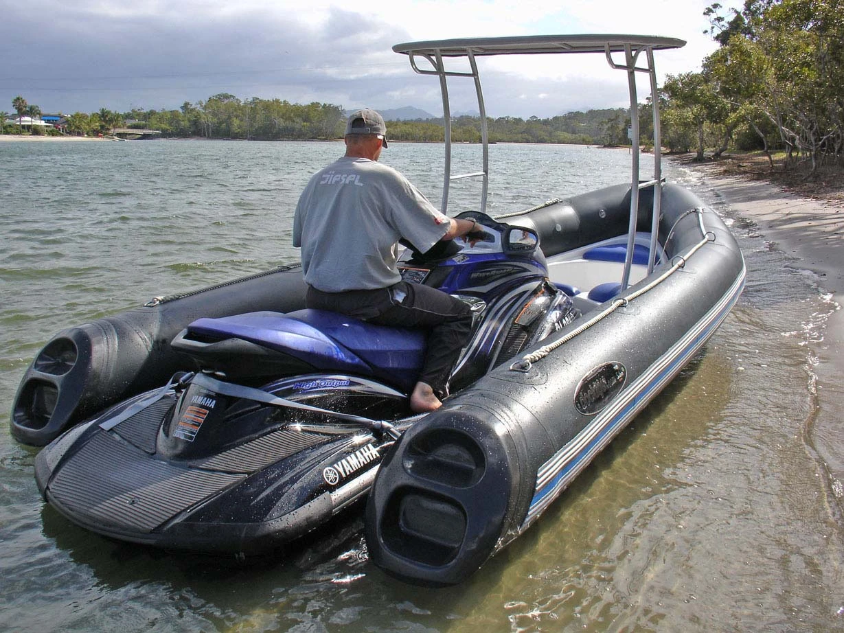 Dockitjet's inflatable boat can travel at up to 25 mph (40 km/h)