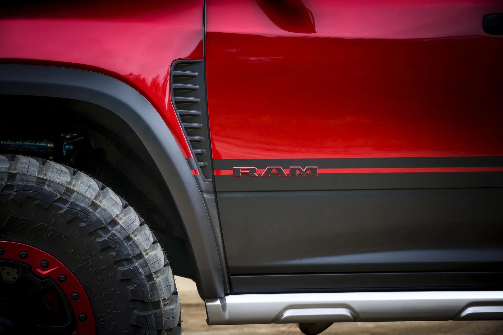 The Rebel TRX's beadlock wheels hold the 37-in tires firmly in place