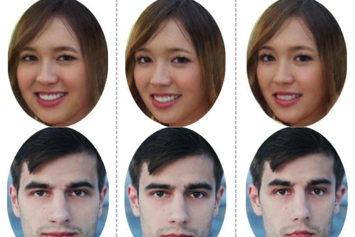 Software developed at MIT subtly alters photos to make faces either more (right) or less (left) memorable (Image: MIT CSAIL)
