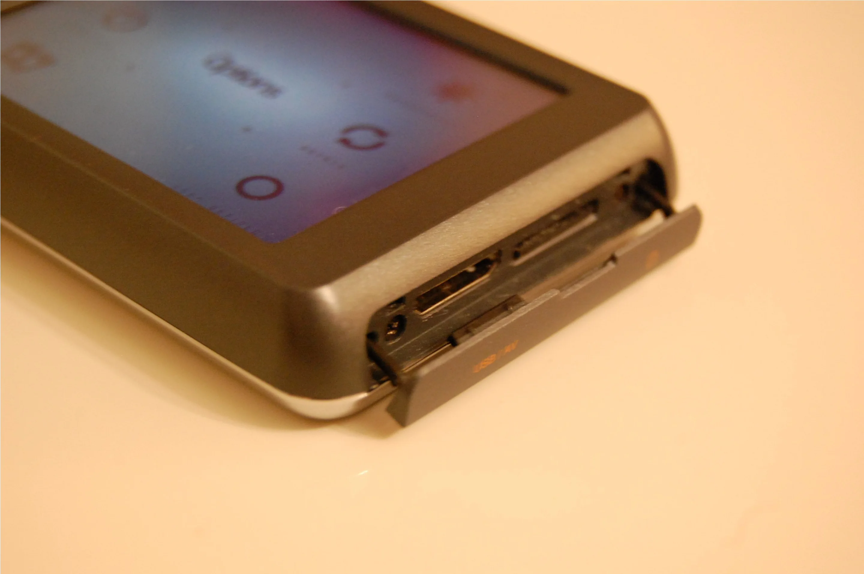 To the right is the microSD card slot and the USB port
