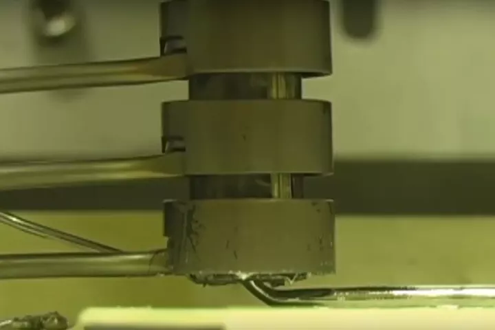 Direct metal writing uses semi-solid heated metals forced through a 3D printer nozzle