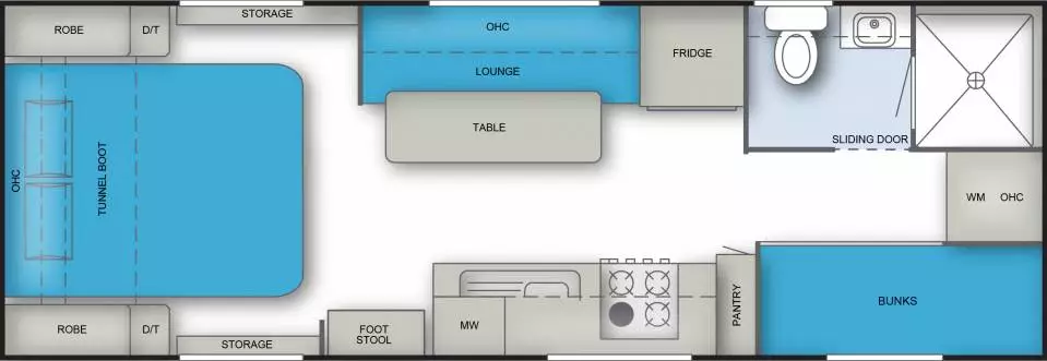 The 22-foot Tremor floor plan