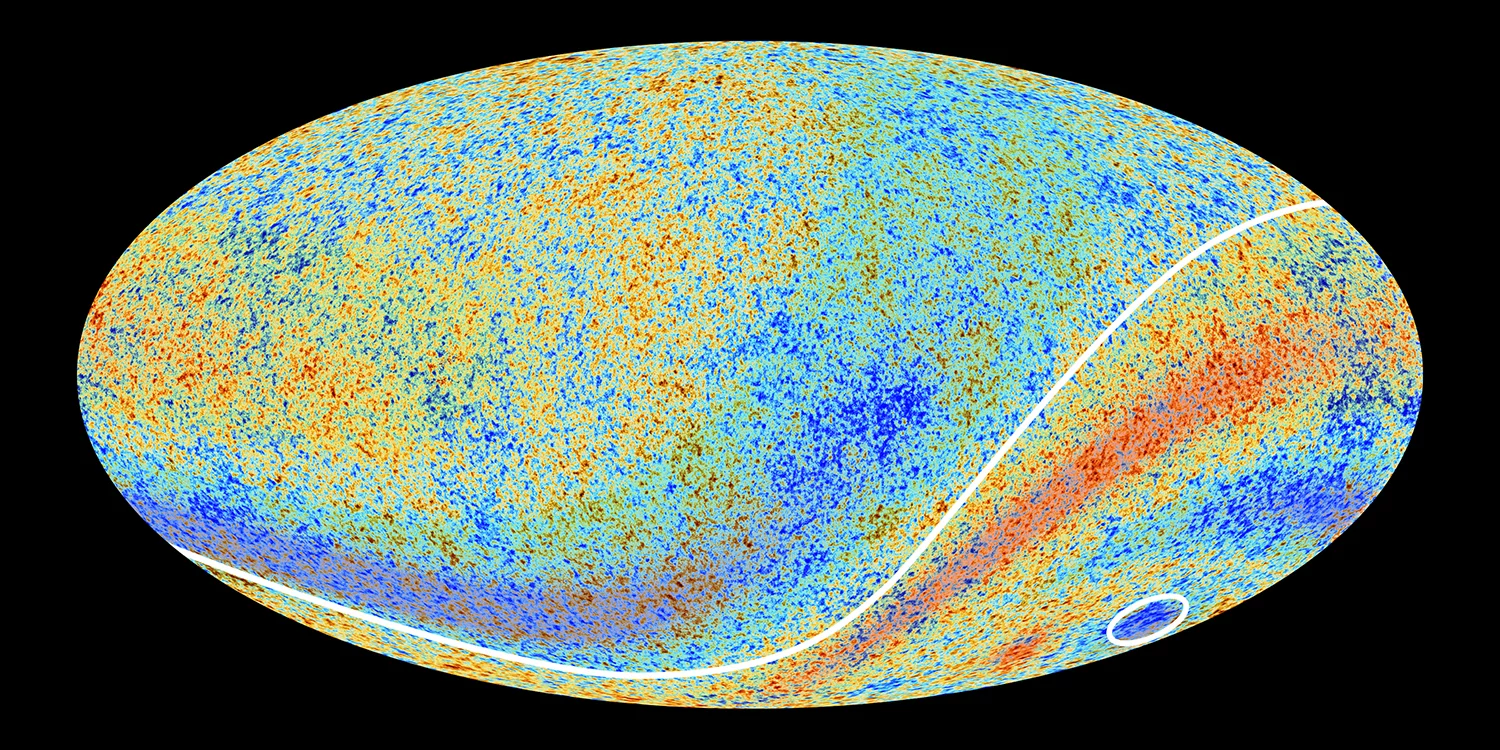 Planck's CMB image reveals a number of anomalies, including an asymmetry in hemisphere temperature (Image: ESA)