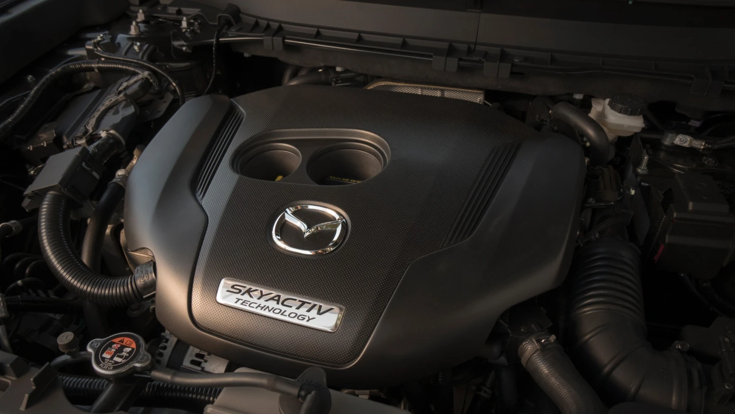 The CX-9’s 2.5 uses a lag-destroying valve system that changes the exhaust pulsation across the revolution range by reducing exhaust port volume at lower RPM