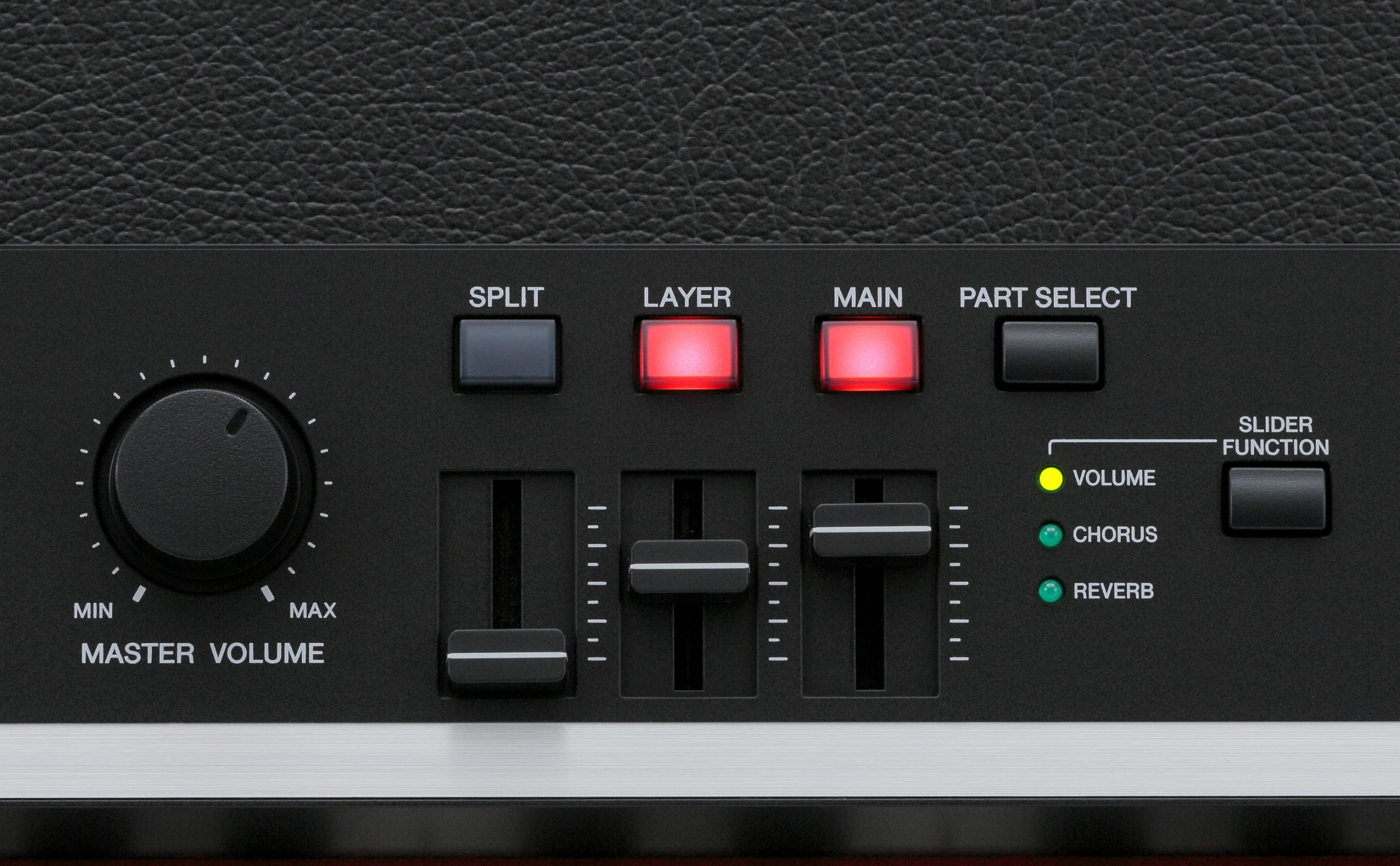 Big lighted buttons have been included so players can split and layer even in the darkest of venues