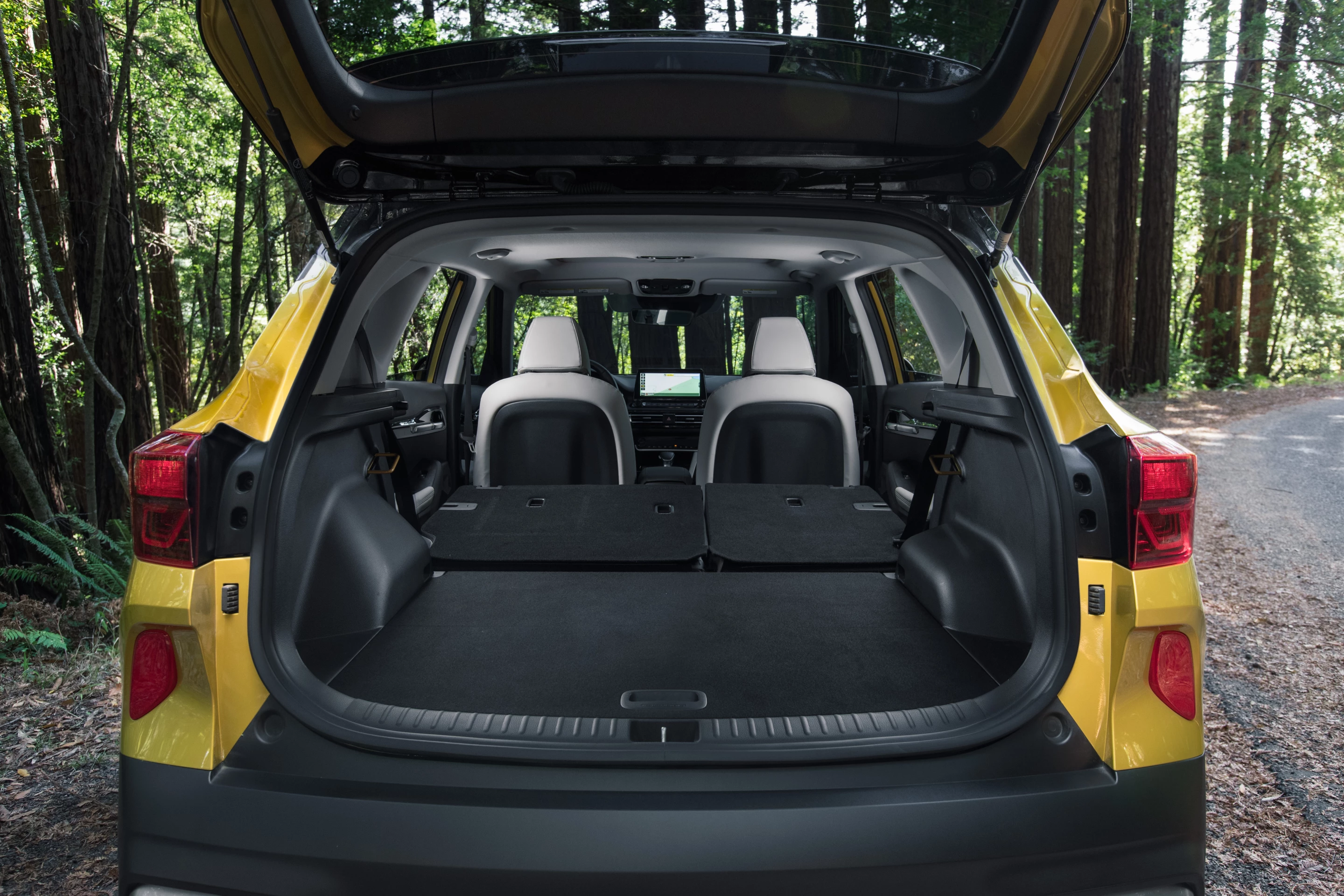 Cargo space in the 2021 Seltos is generous, even more so when the second row is folded down