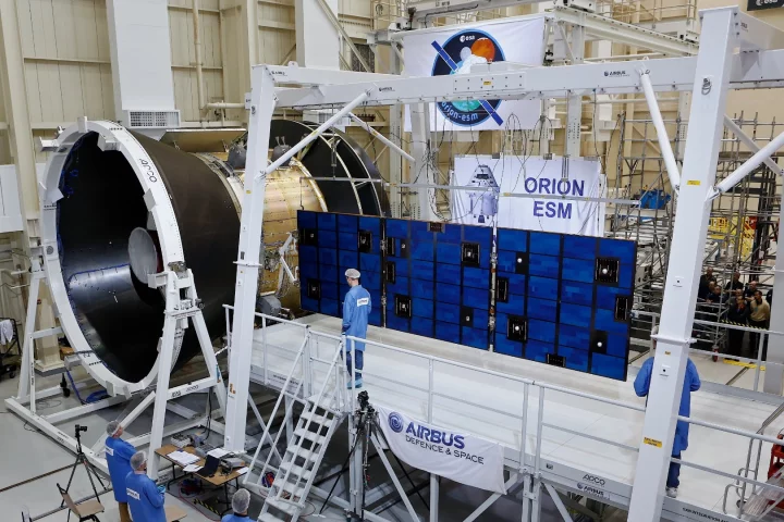 The deployment was part of a series of dynamic tests of the Orion ESM solar panels