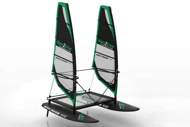 The Wave Chaser is designed to blend the best of catamaran and windsurfing design