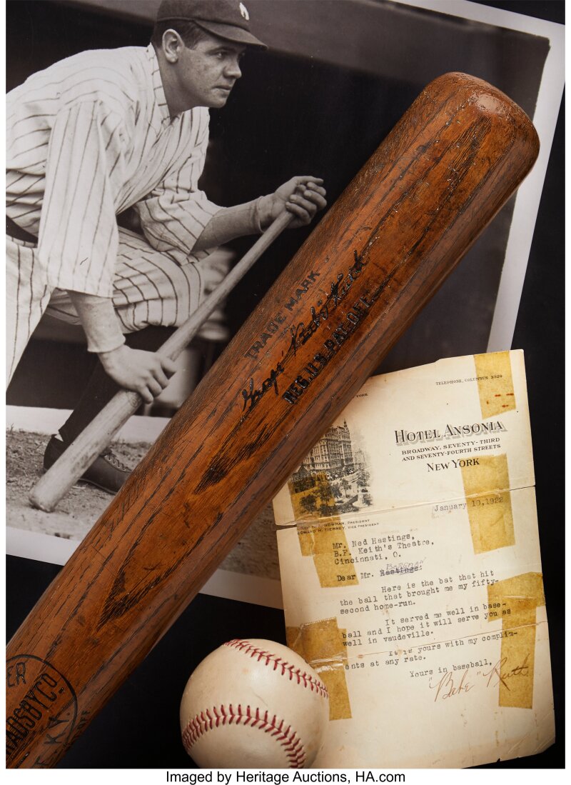 Babe Ruth baseball bat sells for 930,000 as sports memorabilia market